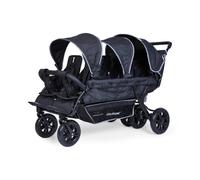 Sixseater Poussette Capacité 6 Enfants + Housse De Pluie + Pare-soleil Noir TU