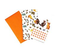 SiXsigma Sports Lot de 3 torchons 100 % coton pour cuisine et barbecue Motifs décoratifs de chats