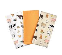 SiXsigma Sports Lot de 3 torchons de cuisine en coton de qualité supérieure pour cuisine, barbecue, cuisson et séchage de la vaisselle - Idéal pour homme et femme - Animaux de la ferme