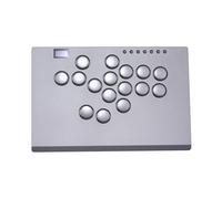 SIXSIR Manette de jeu d'arcade sans levier M16+ Grand et fin en alliage d'aluminium - Commutateurs à profil bas en cristal - Contrôleur RVB sans levier personnalisé pour PC/PS4/PS3/Switch (gris)