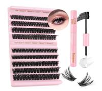 Sixstarhair Kit Faux Cils avec Lash Bond and Remover Faux Cils Individuel 80D+100D Volume Cluster Kit Extension Cils 8-16mm DIY Individual Lashes avec Colle
