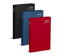 Sixstore Agenda 2025 format A5, 1 jour par page, couleur tendance, format A5, agenda 2025, 1 jour par page, ruban marque-page, avec fentes horaires de 8h à 17h, 1 agenda envoyé au hasard