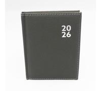 Sixstore Agenda semainier 2025 A6 WTV A6 avec couverture rigide reliée en cuir PU et ruban marque-page gris