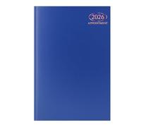 Sixstore Agenda semainier 2026 de rendez-vous au format A4, planificateur WTV A4 avec couverture rigide reliée, fentes de rendez-vous horaires de 9 h 00 à 17 h 30 du lundi au vendredi, bleu