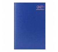 Sixstore Agenda semainier 2027 de rendez-vous au format A4, planificateur WTV A4 avec couverture rigide reliée, fentes de rendez-vous horaires de 9 h 00 à 17 h 30 du lundi au vendredi, bleu