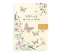 Sixstore Annuaire Téléphonique et Livre d'anniversaire Index A-Z Belle Couverture en Tissu De Style Vintage Taille A5 Couverture Rembourrée Douce Carnet d'Adresses et d'Anniversaire