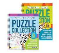 Sixstore Livre de collection de mots croisés 3 en 1 à spirales, format A5, Sudoku, recherche de mots, 2 livres