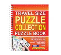 Sixstore Livre de collection de mots croisés 3 en 1 à spirales, format A5, Sudoku, recherche de mots, mots croisés, orange