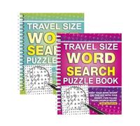 Sixstore Lot de 2 livres de puzzle A5 à spirales, format voyage, vert et rose