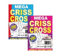Sixstore Lot de 2 livres de puzzle A5 format voyage - Lot de 2, casse-tête de mots, défi, Criss Cross Book Crisscross