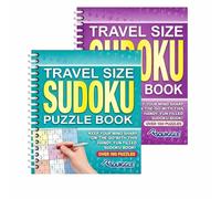 Sixstore Lot de 2 puzzles Sudoku à spirales format voyage A5, violet et turquoise