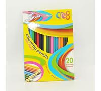 Sixstore Lot de 20 crayons de couleur de taille normale en 20 couleurs assorties
