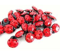 Sixstore Lot de 50 boutons coccinelles rouges de 15 mm pour couture, tricot, loisirs créatifs