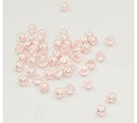 Sixstore Lot de 50 boutons ronds en forme de dôme à coudre de 12 mm - Boutons semi-circulaires en fausse perle - Boutons décoratifs pour chemise et jupe - Rose layette