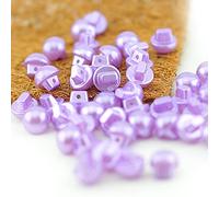 Sixstore Lot de 50 boutons ronds en forme de dôme avec fausses perles pour gilet, tricot, boutons décoratifs pour chemise, jupe - Violet - 10 mm