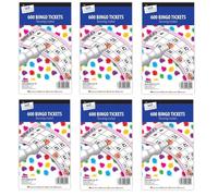 Sixstore Lot de 6 Paquets de Billets de Bingo avec 600 Billets chacun pour Un Total de 3600 Billets de Bingo pour soirées de Jeu, Couleurs Assorties