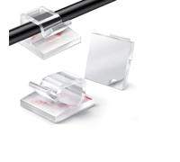 Sixstore Lot de 60 clips de câble transparents auto-adhésifs pour la gestion des câbles avec crochets adhésifs pour câbles, idéal pour décorations de Noël, lumières de fées