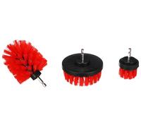 SIXTOL Car Detailing Drill Brush 3 Medium | Lot de 3 brosses de Nettoyage moyennement dures pour perceuses | Jantes | sous-Plancher | Nettoyage du Moteur | Ménage | Brosses universelles | Rouge