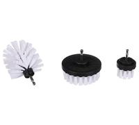 SIXTOL Car Detailing Drill Brush 3 Soft | Lot de 3 brosses de Nettoyage Souples pour perceuses | Roues | sous-Plancher | Nettoyage du Moteur | Maison | Brosses universelles | Blanc