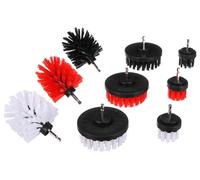 SIXTOL Car Detailing Drill Brush 9 | Lot de brosses de Nettoyage pour perceuses | 9 pièces | roulettes | sous-Plancher | Nettoyage du Moteur | Maison | Différentes duretés et Formes | Brosses