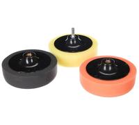 SIXTOL CAR DETAILING PAD 3 | Kit de tampons de polissage avec adaptateur de perceuse | 3 pièces | 150 mm | Trois duretés