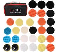 Jeu de tampons/éponges de polissage Sixtol avec dérive pour le nettoyage des voitures CAR DETAILING PAD 30, 30pcs