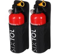 SIXTOL CAR FIRE 1 | Support d'extincteur | Voiture | Fermeture Velcro | 1 kg | Sécurité (Lot de 2)