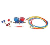 SIXTOL Mechanic AC Tester 1 | Kit de Mesure de Pression et d’étanchéité pour climatisation Automobile | Manomètres R12, R134a, R22 | Coffret