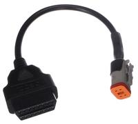 SIXTOL Mechanic Cable 20 | Adaptateur OBD-II 4 Broches pour Harley-Davidson | Câble de Diagnostic Moto 16 Broches