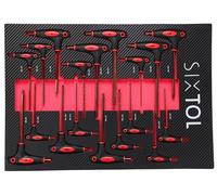 SIXTOL Plateau d'outils mécaniques 5 | Module d'outils 18-PIÈCES | Clé à Manche en T TORX & Hex | Insert Eva pour Chariot d'atelier