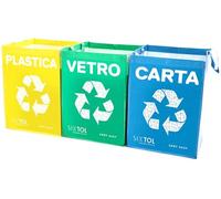 SIXTOL SORT Easy 3 Basic IT Lot de sacs de tri sélectif, 30 x 30 x 40 cm, 3 x 36 l