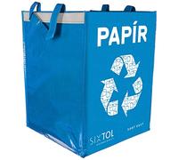 SIXTOL SORT EASY PAPER | Sac de tri sélectif bleu pour papier | 36 L | 30×30×40 cm | Tissu non tissé avec fermeture à scratch