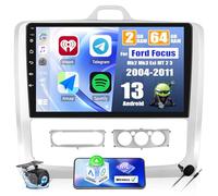 SIXTOP 2G+64G Android 13 Autoradio pour Ford Focus Mk2/Mk3 2004-2011 | Radio Tactile 9" avec Carplay Android Auto GPS WiFi Bluetooth FM/RDS EQ SWC Mirror Link + Caméra de Recul Micro