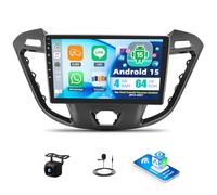 SIXTOP 4+64 Go 9" Android 15 Autoradio pour Ford Transit/Tourneo Custom 2013-2021 Radio 2 Din avec CarPlay sans Fil Android Auto Voiture GPS WiFi Bluetooth FM/RDS Caméra de Recul Commande au Volant EQ