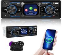 SIXTOP Autoradio Bluetooth 1 Din avec 2,17 Pouce Smart Touch HD Écran, avec Contrôle au Volant, 7-Color Backlight, USB/TF/AUX, Typ-C Chargement Rapide pour Radio Voiture