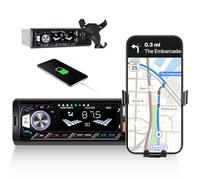 SIXTOP Autoradio Bluetooth 1DIN, FM Radio, Lecteur MP3 Radio 1 Din avec AUX, Lecture USB, USB Chargement, Port TF, Support de téléphone, Commande Au Volant