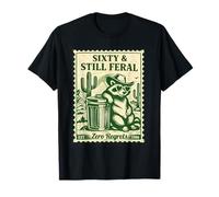 Sixty and Still Feral, Zero Regrets 60th Birthday Raton Laveur T-Shirt