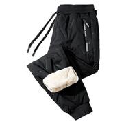SIYAN Pantalon D'entraînement for Homme, Pantalon De Course Thermique d'hiver, Pantalon De Jogging Doublé Polaire, Pantalon Long Chaud, Imperméable, S-7XL(Black A,M)