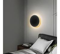 SIYANE Applique murale ronde moderne à LED, éclairage mural de couloir blanc nordique doré, lampe murale de chevet noire, plafonnier circulaire en métal pour salon, chambre à coucher, escalier, lumièr