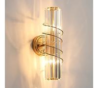 SIYANE Appliques murales en cristal d'or vintage 2 lumières vers le bas de la salle de bain vanité barre lumineuse luxe moderne long luminaire mural linéaire lampe murale pour chevet couloir salon foy