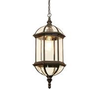 SIYANE Grand lustre d'extérieur pour porche, montage au plafond, bronze vintage, étanche, suspension extérieure, porte d'entrée, ferme, lanterne noire suspendue pour tonnelle, jardin, balcon extérieur