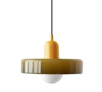 SIYANE Lampe suspendue en verre vert de ferme pour plafond incliné, lampe suspendue nordique moderne du milieu du siècle, lustre de salle à manger côtier vintage pour chambre à coucher, café, bar, res