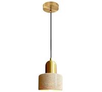 SIYANE Mini suspension en marbre doré brossé, lampe d'île en pierre naturelle au-dessus d'un évier, petit abat-jour à tambour, plafonnier suspendu vintage du milieu du siècle, lustre moderne pour cham