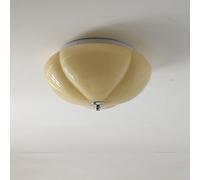 SIYANE Plafonnier semi-encastré en verre orange du milieu du siècle, plafonnier LED à intensité variable, rond, verre de lait blanc vintage, proche des luminaires de plafond pour cuisine, chambre à co
