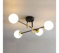 SIYANE Vintage du milieu du siècle rond bas plafond salle à manger lumières givré blanc lait verre lumières luminaire Spoutnik lustre industriel ferme chambre près du plafond pour cuisine salon