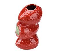SIYANO Creative Strawberry Vase, Modern Decorative Ceramic Vase, Personalised Vase, Simulation Fruit Flower Vase for Home Kicthen Office Garden Decor