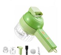 SIYANO Ensemble de coupe-légumes électrique 4 en 1 multifonction, robot de cuisine fil pour ail, poivre, piment, oignon, céleri, gingembre, viande avec brosse, outil de cuisine, coupe-ail