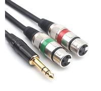 SiYear 6.35mm (1/4 pouces) prise mâle TRS vers double microphone femelle XLR adaptateur de convertisseur audio asymétrique stéréo Y Splitte câble cordon (1.5 mètres)