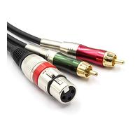 SiYear Câble adaptateur répartiteur Y XLR mâle vers 2 prises phono RCA, 1 câble XLR mâle 3 broches vers double fiche RCA mâle (1,5 mètre) 2RCAM-XLRF(1.5m)