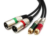 SiYear Câble audio HiFi double XLR vers RCA, 2 XLR mâles vers 2 prises phono RCA pour amplificateur, mixeur, microphone (3 m)